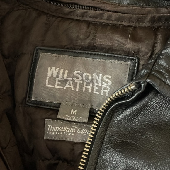 Wilson leather collared belted leather jacket with removable inside - Picture 6 of 15